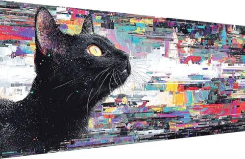 Malen Nach Zahlen Erwachsene Katze Malen Nach Zahlen Tier Paint by Numbers, DIY Kreatives für Erwachsene ölgemälde Set mit Zubehör Basteln Erwachsene Kunst, Home Haus Deko 30x60cm Mit Rahmen Z-9467 von Generisch