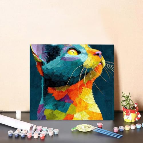 Malen Nach Zahlen Erwachsene Katze Malen Nach Zahlen Tier Paint by Numbers Adults DIY Set Erwachsene, Handgemalt Leinwand ölgemälde Kunst mit Zubehör für Home Haus Deko 60x60cm Ohne Rahmen 4-133U Malen Nach Zahlen Erwachsene Katze Malen Nach Zahlen Tier Paint by Numbers Adults DIY Set Erwachsene, Handgemalt Leinwand ölgemälde Kunst mit Zubehör für Home Haus Deko 60x60cm Ohne Rahmen 4-133U von Generisch