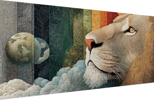 Malen Nach Zahlen Erwachsene LöWe Malen Nach Zahlen Tier Paint by Numbers, DIY Kreatives für Erwachsene ölgemälde Set mit Zubehör Basteln Erwachsene Kunst, Home Haus Deko 50x100cm Mit Rahmen 5-Y261 Malen Nach Zahlen Erwachsene LöWe Malen Nach Zahlen Tier Paint by Numbers, DIY Kreatives für Erwachsene ölgemälde Set mit Zubehör Basteln Erwachsene Kunst, Home Haus Deko 50x100cm Mit Rahmen 5-Y261 von Generisch