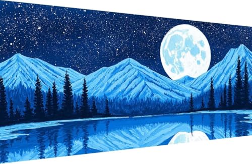 Malen Nach Zahlen Erwachsene Mond Malen Nach Zahlen Berg Paint by Numbers, DIY Kreatives für Erwachsene ölgemälde Set mit Zubehör Basteln Erwachsene Kunst, Home Haus Deko 40x80cm Mit Rahmen F-LM26 Malen Nach Zahlen Erwachsene Mond Malen Nach Zahlen Berg Paint by Numbers, DIY Kreatives für Erwachsene ölgemälde Set mit Zubehör Basteln Erwachsene Kunst, Home Haus Deko 40x80cm Mit Rahmen F-LM26 von Generisch