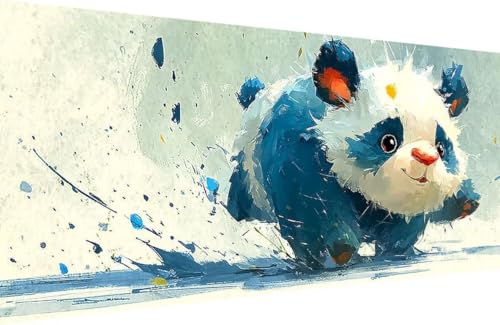 Malen Nach Zahlen Erwachsene Panda Malen Nach Zahlen Tier Paint by Numbers, DIY Kreatives für Erwachsene ölgemälde Set mit Zubehör Basteln Erwachsene Kunst, Home Haus Deko 30x60cm Mit Rahmen X-TX85 von Generisch