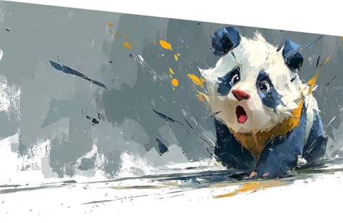 Malen Nach Zahlen Erwachsene Panda Malen Nach Zahlen Tier Paint by Numbers, DIY Kreatives für Erwachsene ölgemälde Set mit Zubehör Basteln Erwachsene Kunst, Home Haus Deko 80x160cm Mit Rahmen Q-S784 von Generisch