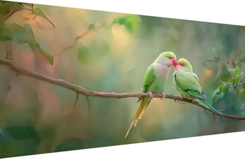 Malen Nach Zahlen Erwachsene Papagei Malen Nach Zahlen Tier Paint by Numbers, DIY Kreatives für Erwachsene ölgemälde Set mit Zubehör Basteln Erwachsene Kunst, Home Haus Deko 50x100cm Mit Rahmen Z-IB39 von Generisch