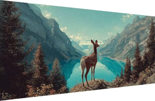 Malen Nach Zahlen Erwachsene Reh Malen Nach Zahlen Berg Paint by Numbers, DIY Kreatives für Erwachsene ölgemälde Set mit Zubehör Basteln Erwachsene Kunst, Home Haus Deko 70x140cm Mit Rahmen 9-6U49 Malen Nach Zahlen Erwachsene Reh Malen Nach Zahlen Berg Paint by Numbers, DIY Kreatives für Erwachsene ölgemälde Set mit Zubehör Basteln Erwachsene Kunst, Home Haus Deko 70x140cm Mit Rahmen 9-6U49 von Generisch
