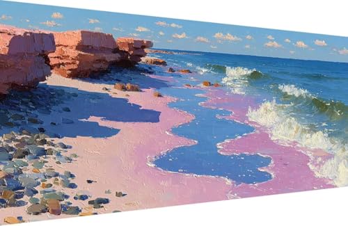 Malen Nach Zahlen Erwachsene Sea Malen Nach Zahlen Strand Paint by Numbers, DIY Kreatives für Erwachsene ölgemälde Set mit Zubehör Basteln Erwachsene Kunst, Home Haus Deko 40x80cm Mit Rahmen C-HP23 Malen Nach Zahlen Erwachsene Sea Malen Nach Zahlen Strand Paint by Numbers, DIY Kreatives für Erwachsene ölgemälde Set mit Zubehör Basteln Erwachsene Kunst, Home Haus Deko 40x80cm Mit Rahmen C-HP23 von Generisch