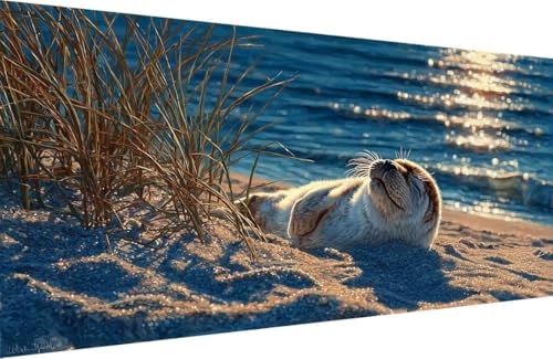 Malen Nach Zahlen Erwachsene Siegel Malen Nach Zahlen Strand Paint by Numbers, DIY Kreatives für Erwachsene ölgemälde Set mit Zubehör Basteln Erwachsene, Home Haus Deko 50x100cm Mit Rahmen W-0J80 Malen Nach Zahlen Erwachsene Siegel Malen Nach Zahlen Strand Paint by Numbers, DIY Kreatives für Erwachsene ölgemälde Set mit Zubehör Basteln Erwachsene, Home Haus Deko 50x100cm Mit Rahmen W-0J80 von Generisch