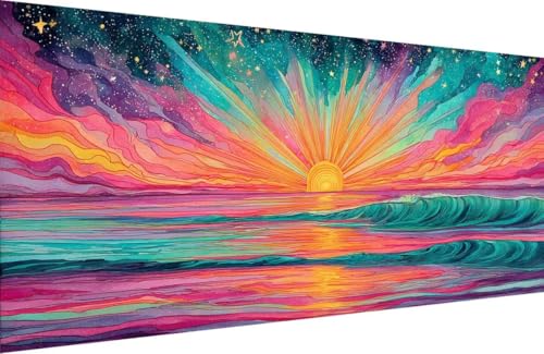 Malen Nach Zahlen Erwachsene Sonne Malen Nach Zahlen Sea Paint by Numbers, DIY Kreatives für Erwachsene ölgemälde Set mit Zubehör Basteln Erwachsene Kunst, Home Haus Deko 70x140cm Mit Rahmen Y-TW13 Malen Nach Zahlen Erwachsene Sonne Malen Nach Zahlen Sea Paint by Numbers, DIY Kreatives für Erwachsene ölgemälde Set mit Zubehör Basteln Erwachsene Kunst, Home Haus Deko 70x140cm Mit Rahmen Y-TW13 von Generisch