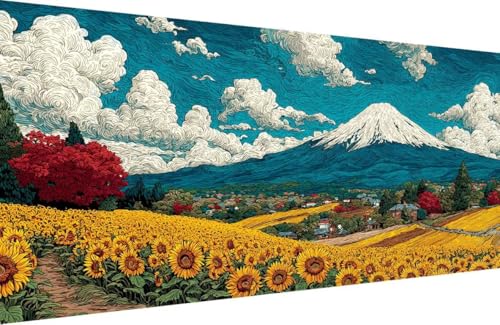 Malen Nach Zahlen Erwachsene Sonnenblume Malen Nach Zahlen Vulkan Fuji Paint by Numbers, DIY Kreatives für Erwachsene ölgemälde Set Basteln Erwachsene Kunst, Home Haus Deko 40x80cm Mit Rahmen V-8I71 Malen Nach Zahlen Erwachsene Sonnenblume Malen Nach Zahlen Vulkan Fuji Paint by Numbers, DIY Kreatives für Erwachsene ölgemälde Set Basteln Erwachsene Kunst, Home Haus Deko 40x80cm Mit Rahmen V-8I71 von Generisch