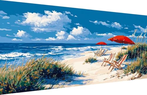 Malen Nach Zahlen Erwachsene Strand Malen Nach Zahlen Sea Paint by Numbers, DIY Kreatives für Erwachsene ölgemälde Set mit Zubehör Basteln Erwachsene Kunst, Home Haus Deko 70x140cm Mit Rahmen U-UD50 Malen Nach Zahlen Erwachsene Strand Malen Nach Zahlen Sea Paint by Numbers, DIY Kreatives für Erwachsene ölgemälde Set mit Zubehör Basteln Erwachsene Kunst, Home Haus Deko 70x140cm Mit Rahmen U-UD50 von Generisch