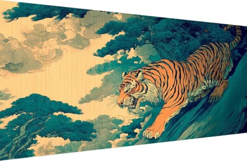 Malen Nach Zahlen Erwachsene Tiger Malen Nach Zahlen Baum Paint by Numbers, DIY Kreatives für Erwachsene ölgemälde Set mit Zubehör Basteln Erwachsene Kunst, Home Haus Deko 50x100cm Mit Rahmen 5-9829 Malen Nach Zahlen Erwachsene Tiger Malen Nach Zahlen Baum Paint by Numbers, DIY Kreatives für Erwachsene ölgemälde Set mit Zubehör Basteln Erwachsene Kunst, Home Haus Deko 50x100cm Mit Rahmen 5-9829 von Generisch