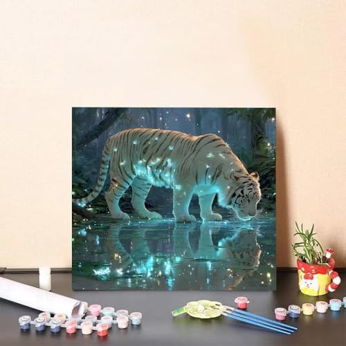 Malen Nach Zahlen Erwachsene Tiger Malen Nach Zahlen Tier Paint by Numbers Adults DIY Set Erwachsene, Handgemalt Leinwand ölgemälde Kunst mit Zubehör für Home Haus Deko 50x50cm Ohne Rahmen 4-849R Malen Nach Zahlen Erwachsene Tiger Malen Nach Zahlen Tier Paint by Numbers Adults DIY Set Erwachsene, Handgemalt Leinwand ölgemälde Kunst mit Zubehör für Home Haus Deko 50x50cm Ohne Rahmen 4-849R von Generisch