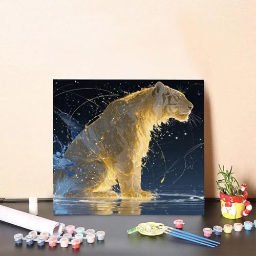 Malen Nach Zahlen Erwachsene Tiger Malen Nach Zahlen Tier Paint by Numbers Adults DIY Set Erwachsene, Handgemalt Leinwand ölgemälde Kunst mit Zubehör für Home Haus Deko 60x60cm Ohne Rahmen 9-39HG Malen Nach Zahlen Erwachsene Tiger Malen Nach Zahlen Tier Paint by Numbers Adults DIY Set Erwachsene, Handgemalt Leinwand ölgemälde Kunst mit Zubehör für Home Haus Deko 60x60cm Ohne Rahmen 9-39HG von Generisch
