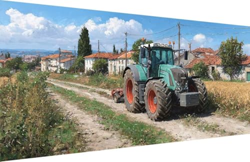 Malen Nach Zahlen Erwachsene Traktor Malen Nach Zahlen Dorf Paint by Numbers, DIY Kreatives für Erwachsene ölgemälde Set mit Zubehör Basteln Erwachsene Kunst, Home Haus Deko 50x100cm Mit Rahmen V-JE21 Malen Nach Zahlen Erwachsene Traktor Malen Nach Zahlen Dorf Paint by Numbers, DIY Kreatives für Erwachsene ölgemälde Set mit Zubehör Basteln Erwachsene Kunst, Home Haus Deko 50x100cm Mit Rahmen V-JE21 von Generisch