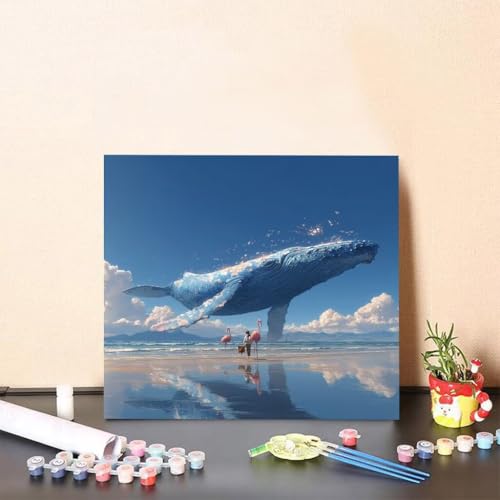 Malen Nach Zahlen Erwachsene Wal Malen Nach Zahlen Tier Paint by Numbers Adults DIY Set Erwachsene, Handgemalt Leinwand ölgemälde Kunst mit Zubehör für Home Deko, Geschenk 50x50cm Ohne Rahmen 8-42JT Malen Nach Zahlen Erwachsene Wal Malen Nach Zahlen Tier Paint by Numbers Adults DIY Set Erwachsene, Handgemalt Leinwand ölgemälde Kunst mit Zubehör für Home Deko, Geschenk 50x50cm Ohne Rahmen 8-42JT von Generisch