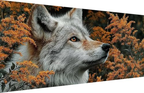 Malen Nach Zahlen Erwachsene Wolf Malen Nach Zahlen Anlage Paint by Numbers, DIY Kreatives für Erwachsene ölgemälde Set mit Zubehör Basteln Erwachsene Kunst, Home Haus Deko 50x100cm Mit Rahmen 3-3H68 Malen Nach Zahlen Erwachsene Wolf Malen Nach Zahlen Anlage Paint by Numbers, DIY Kreatives für Erwachsene ölgemälde Set mit Zubehör Basteln Erwachsene Kunst, Home Haus Deko 50x100cm Mit Rahmen 3-3H68 von Generisch