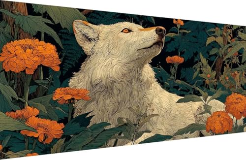 Malen Nach Zahlen Erwachsene Wolf Malen Nach Zahlen Blume Paint by Numbers, DIY Kreatives für Erwachsene ölgemälde Set mit Zubehör Basteln Erwachsene Kunst, Home Haus Deko 40x80cm Mit Rahmen 3-2755 Malen Nach Zahlen Erwachsene Wolf Malen Nach Zahlen Blume Paint by Numbers, DIY Kreatives für Erwachsene ölgemälde Set mit Zubehör Basteln Erwachsene Kunst, Home Haus Deko 40x80cm Mit Rahmen 3-2755 von Generisch