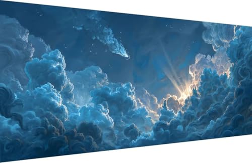 Malen Nach Zahlen Kinder Abstrakt Malen Nach Zahlen für Erwachsene Wolke Paint by Number Adult, DIY Handgemalt Leinwand ölgemälde Hobby Erwachsene Set mit Zubehör, Geschenke 60x120cm Mit Rahmen A-1U95 von Generisch