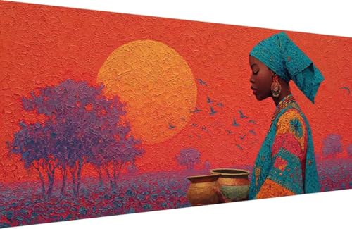 Malen Nach Zahlen Kinder Afrikanische Frau Malen Nach Zahlen für Erwachsene Sonnenuntergang Paint by Number Adult, DIY Leinwand ölgemälde Hobby Erwachsene Set, Geschenke 80x160cm Mit Rahmen 9-N184 Malen Nach Zahlen Kinder Afrikanische Frau Malen Nach Zahlen für Erwachsene Sonnenuntergang Paint by Number Adult, DIY Leinwand ölgemälde Hobby Erwachsene Set, Geschenke 80x160cm Mit Rahmen 9-N184 von Generisch
