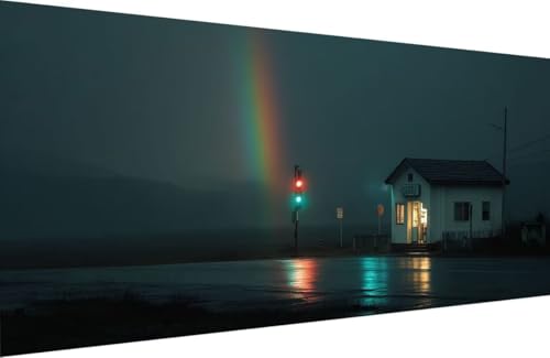 Malen Nach Zahlen Kinder Architektur Malen Nach Zahlen für Erwachsene Ampel Paint by Number Adult, DIY Handgemalt Leinwand ölgemälde Hobby Erwachsene mit Zubehör, Geschenke 30x60cm Mit Rahmen 4-0750 von Generisch