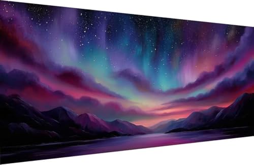 Malen Nach Zahlen Kinder Aurora Malen Nach Zahlen für Erwachsene Berg Paint by Number Adult, DIY Handgemalt Leinwand ölgemälde Hobby Erwachsene Set mit Zubehör, Geschenke 50x100cm Mit Rahmen L-PV57 Malen Nach Zahlen Kinder Aurora Malen Nach Zahlen für Erwachsene Berg Paint by Number Adult, DIY Handgemalt Leinwand ölgemälde Hobby Erwachsene Set mit Zubehör, Geschenke 50x100cm Mit Rahmen L-PV57 von Generisch