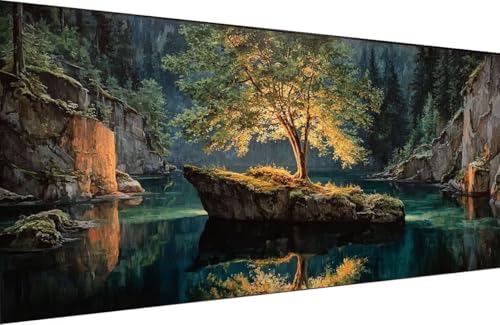 Malen Nach Zahlen Kinder Baum Malen Nach Zahlen für Erwachsene Fluss Paint by Number Adult, DIY Handgemalt Leinwand ölgemälde Hobby Erwachsene Set mit Zubehör, Geschenke 40x80cm Mit Rahmen G-O131 Malen Nach Zahlen Kinder Baum Malen Nach Zahlen für Erwachsene Fluss Paint by Number Adult, DIY Handgemalt Leinwand ölgemälde Hobby Erwachsene Set mit Zubehör, Geschenke 40x80cm Mit Rahmen G-O131 von Generisch