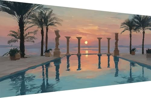 Malen Nach Zahlen Kinder Baum Malen Nach Zahlen für Erwachsene Mond Paint by Number Adult, DIY Handgemalt Leinwand ölgemälde Hobby Erwachsene Set mit Zubehör, Geschenke 80x160cm Mit Rahmen R-L583 von Generisch