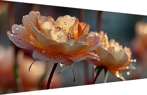 Malen Nach Zahlen Kinder Blume Malen Nach Zahlen für Erwachsene Anlage Paint by Number Adult, DIY Handgemalt Leinwand ölgemälde Hobby Erwachsene Set mit Zubehör, Geschenke 80x160cm Mit Rahmen B-I426 von Generisch
