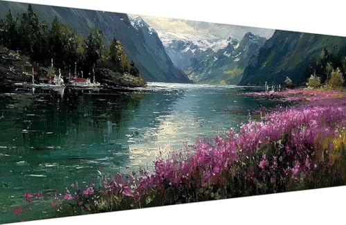 Malen Nach Zahlen Kinder Blume Malen Nach Zahlen für Erwachsene Fluss Paint by Number Adult, DIY Handgemalt Leinwand ölgemälde Hobby Erwachsene Set mit Zubehör, Geschenke 40x80cm Mit Rahmen P-4246 Malen Nach Zahlen Kinder Blume Malen Nach Zahlen für Erwachsene Fluss Paint by Number Adult, DIY Handgemalt Leinwand ölgemälde Hobby Erwachsene Set mit Zubehör, Geschenke 40x80cm Mit Rahmen P-4246 von Generisch