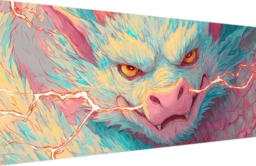 Malen Nach Zahlen Kinder Drachen Malen Nach Zahlen für Erwachsene Tier Paint by Number Adult, DIY Handgemalt Leinwand ölgemälde Hobby Erwachsene Set mit Zubehör, Geschenke 40x80cm Mit Rahmen 8-H479 von Generisch