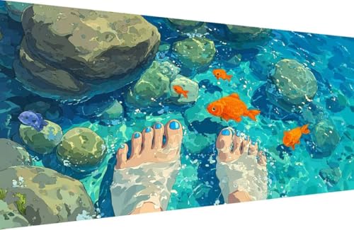 Malen Nach Zahlen Kinder Fisch Malen Nach Zahlen für Erwachsene Fluss Paint by Number Adult, DIY Handgemalt Leinwand ölgemälde Hobby Erwachsene Set mit Zubehör, Geschenke 40x80cm Mit Rahmen E-1B68 Malen Nach Zahlen Kinder Fisch Malen Nach Zahlen für Erwachsene Fluss Paint by Number Adult, DIY Handgemalt Leinwand ölgemälde Hobby Erwachsene Set mit Zubehör, Geschenke 40x80cm Mit Rahmen E-1B68 von Generisch