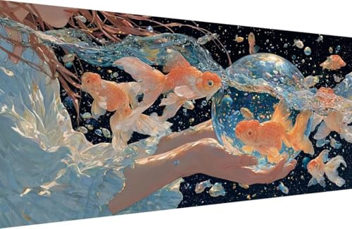 Malen Nach Zahlen Kinder Fisch Malen Nach Zahlen für Erwachsene Tier Paint by Number Adult, DIY Handgemalt Leinwand ölgemälde Hobby Erwachsene Set mit Zubehör, Geschenke 30x60cm Mit Rahmen N-9H71 von Generisch