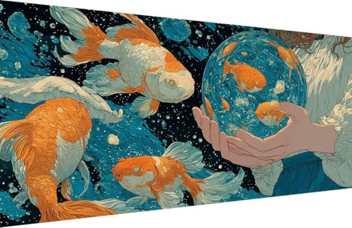 Malen Nach Zahlen Kinder Fisch Malen Nach Zahlen für Erwachsene Tier Paint by Number Adult, DIY Handgemalt Leinwand ölgemälde Hobby Erwachsene Set mit Zubehör, Geschenke 40x80cm Mit Rahmen 7-9G90 von Generisch