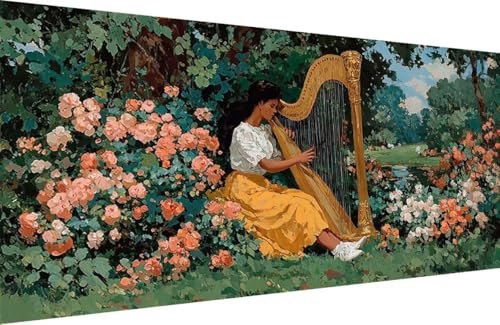 Malen Nach Zahlen Kinder Frau Malen Nach Zahlen für Erwachsene Musikinstrumente Paint by Number Adult, DIY Handgemalt Leinwand ölgemälde Hobby Erwachsene Set, Geschenke 70x140cm Mit Rahmen L-2664 von Generisch