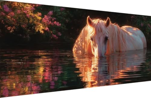 Malen Nach Zahlen Kinder Horse Malen Nach Zahlen für Erwachsene Anlage Paint by Number Adult, DIY Handgemalt Leinwand ölgemälde Hobby Erwachsene Set mit Zubehör, Geschenke 30x60cm Mit Rahmen M-1P50 von Generisch