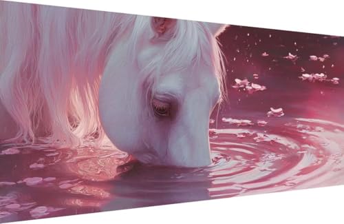 Malen Nach Zahlen Kinder Horse Malen Nach Zahlen für Erwachsene Blume Paint by Number Adult, DIY Handgemalt Leinwand ölgemälde Hobby Erwachsene Set mit Zubehör, Geschenke 70x140cm Mit Rahmen 7-7K97 von Generisch