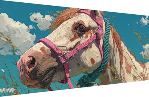 Malen Nach Zahlen Kinder Horse Malen Nach Zahlen für Erwachsene Tier Paint by Number Adult, DIY Handgemalt Leinwand ölgemälde Hobby Erwachsene Set mit Zubehör, Geschenke 40x80cm Mit Rahmen 0-5934 von Generisch