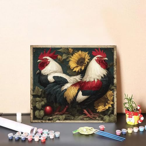 Malen Nach Zahlen Kinder Huhn DIY Malen Nach Zahlen Tier Kreatives für Erwachsene Kunst Paint by Number Adult, DIY Handgemalt Leinwand ölgemälde mit Zubehör, Geschenke 80x80cm Ohne Rahmen W-577Z Malen Nach Zahlen Kinder Huhn DIY Malen Nach Zahlen Tier Kreatives für Erwachsene Kunst Paint by Number Adult, DIY Handgemalt Leinwand ölgemälde mit Zubehör, Geschenke 80x80cm Ohne Rahmen W-577Z von Generisch