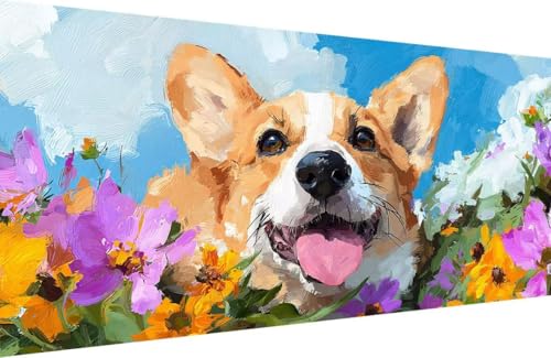 Malen Nach Zahlen Kinder Hund Malen Nach Zahlen für Erwachsene Tier Paint by Number Adult, DIY Handgemalt Leinwand ölgemälde Hobby Erwachsene Set mit Zubehör, Geschenke 70x140cm Mit Rahmen W-6580 Malen Nach Zahlen Kinder Hund Malen Nach Zahlen für Erwachsene Tier Paint by Number Adult, DIY Handgemalt Leinwand ölgemälde Hobby Erwachsene Set mit Zubehör, Geschenke 70x140cm Mit Rahmen W-6580 von Generisch