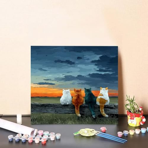 Malen Nach Zahlen Kinder Katze DIY Malen Nach Zahlen Tier Kreatives für Erwachsene Kunst Paint by Number Adult, DIY Handgemalt Leinwand ölgemälde mit Zubehör, Geschenke 80x80cm Ohne Rahmen C-959F Malen Nach Zahlen Kinder Katze DIY Malen Nach Zahlen Tier Kreatives für Erwachsene Kunst Paint by Number Adult, DIY Handgemalt Leinwand ölgemälde mit Zubehör, Geschenke 80x80cm Ohne Rahmen C-959F von Generisch