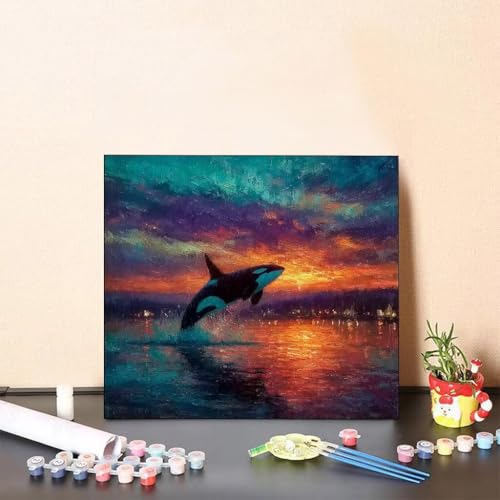 Malen Nach Zahlen Kinder Killerwale DIY Malen Nach Zahlen Tier Kreatives für Erwachsene Kunst Paint by Number Adult, DIY Handgemalt Leinwand ölgemälde mit Zubehör, Geschenke 60x60cm Ohne Rahmen P-167K Malen Nach Zahlen Kinder Killerwale DIY Malen Nach Zahlen Tier Kreatives für Erwachsene Kunst Paint by Number Adult, DIY Handgemalt Leinwand ölgemälde mit Zubehör, Geschenke 60x60cm Ohne Rahmen P-167K von Generisch