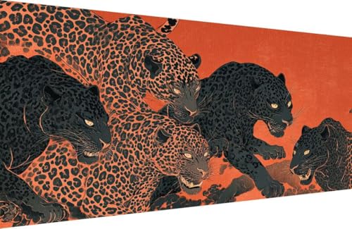 Malen Nach Zahlen Kinder Leopard Malen Nach Zahlen für Erwachsene Tier Paint by Number Adult, DIY Handgemalt Leinwand ölgemälde Hobby Erwachsene Set mit Zubehör, Geschenke 30x60cm Mit Rahmen 0-9H57 von Generisch