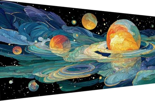 Malen Nach Zahlen Kinder Mond Malen Nach Zahlen für Erwachsene Abstrakt Paint by Number Adult, DIY Handgemalt Leinwand ölgemälde Hobby Erwachsene Set mit Zubehör, Geschenke 60x120cm Mit Rahmen 6-1954 von Generisch