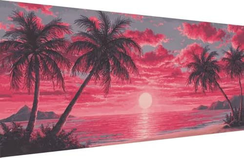 Malen Nach Zahlen Kinder Mond Malen Nach Zahlen für Erwachsene Baum Paint by Number Adult, DIY Handgemalt Leinwand ölgemälde Hobby Erwachsene Set mit Zubehör, Geschenke 60x120cm Mit Rahmen 3-0462 von Generisch