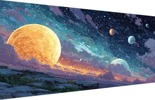 Malen Nach Zahlen Kinder Mond Malen Nach Zahlen für Erwachsene Sternenhimmel Paint by Number Adult, Retro DIY Handgemalt Leinwand ölgemälde Hobby Erwachsene Set, Geschenke 50x100cm Mit Rahmen 2-S834 Malen Nach Zahlen Kinder Mond Malen Nach Zahlen für Erwachsene Sternenhimmel Paint by Number Adult, Retro DIY Handgemalt Leinwand ölgemälde Hobby Erwachsene Set, Geschenke 50x100cm Mit Rahmen 2-S834 von Generisch