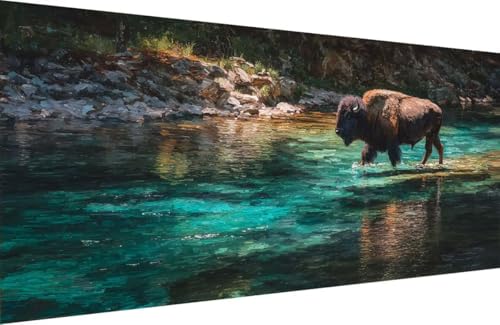 Malen Nach Zahlen Kinder Ochse Malen Nach Zahlen für Erwachsene Fluss Paint by Number Adult, DIY Handgemalt Leinwand ölgemälde Hobby Erwachsene Set mit Zubehör, Geschenke 40x80cm Mit Rahmen 4-1Y54 Malen Nach Zahlen Kinder Ochse Malen Nach Zahlen für Erwachsene Fluss Paint by Number Adult, DIY Handgemalt Leinwand ölgemälde Hobby Erwachsene Set mit Zubehör, Geschenke 40x80cm Mit Rahmen 4-1Y54 von Generisch