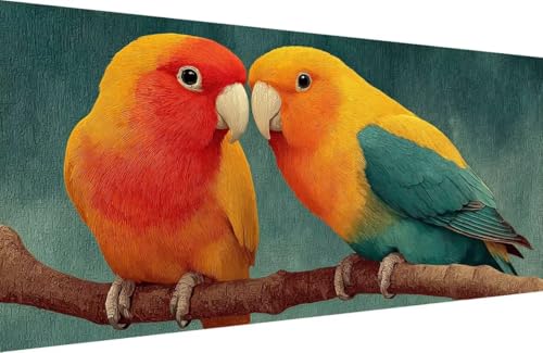 Malen Nach Zahlen Kinder Papagei Malen Nach Zahlen für Erwachsene Tier Paint by Number Adult, DIY Handgemalt Leinwand ölgemälde Hobby Erwachsene Set mit Zubehör, Geschenke 30x60cm Mit Rahmen 3-5U98 von Generisch