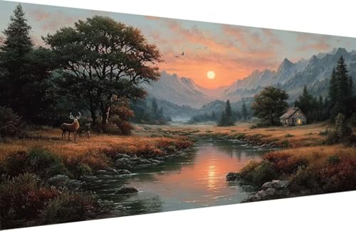 Malen Nach Zahlen Kinder Reh Malen Nach Zahlen für Erwachsene Landschaft Paint by Number Adult, DIY Handgemalt Leinwand ölgemälde Hobby Erwachsene Set mit Zubehör, Geschenke 60x120cm Mit Rahmen 4-5C68 Malen Nach Zahlen Kinder Reh Malen Nach Zahlen für Erwachsene Landschaft Paint by Number Adult, DIY Handgemalt Leinwand ölgemälde Hobby Erwachsene Set mit Zubehör, Geschenke 60x120cm Mit Rahmen 4-5C68 von Generisch