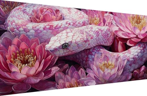Malen Nach Zahlen Kinder Schlange Malen Nach Zahlen für Erwachsene Blume Paint by Number Adult, DIY Handgemalt Leinwand ölgemälde Hobby Erwachsene Set mit Zubehör, Geschenke 80x160cm Mit Rahmen 4-E726 von Generisch