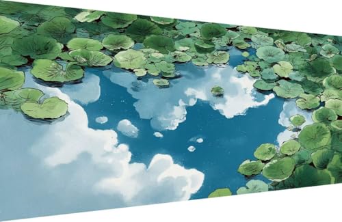Malen Nach Zahlen Kinder See Malen Nach Zahlen für Erwachsene Anlage Paint by Number Adult, DIY Handgemalt Leinwand ölgemälde Hobby Erwachsene Set mit Zubehör, Geschenke 70x140cm Mit Rahmen 4-3013 von Generisch