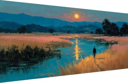 Malen Nach Zahlen Kinder Sonne Malen Nach Zahlen für Erwachsene Fluss Paint by Number Adult, DIY Handgemalt Leinwand ölgemälde Hobby Erwachsene Set mit Zubehör, Geschenke 30x60cm Mit Rahmen 2-6N86 Malen Nach Zahlen Kinder Sonne Malen Nach Zahlen für Erwachsene Fluss Paint by Number Adult, DIY Handgemalt Leinwand ölgemälde Hobby Erwachsene Set mit Zubehör, Geschenke 30x60cm Mit Rahmen 2-6N86 von Generisch